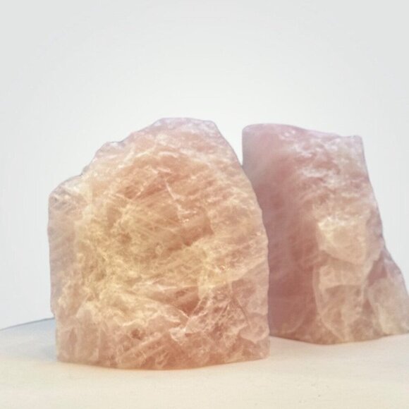 Pink Crystal Bookends, Rose Quartz, Natural Characteristics, Unique Bookends(AF) - Picture 7 of 10